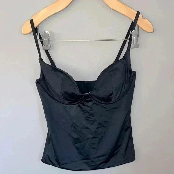 Andie Other - Andie Swim Canary Tank Swim Top in Black Size Small‎